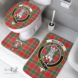 Scottish MacLean of Duart Modern Clan Crest Tartan Bath Rug Set Plaid Bathroom Set