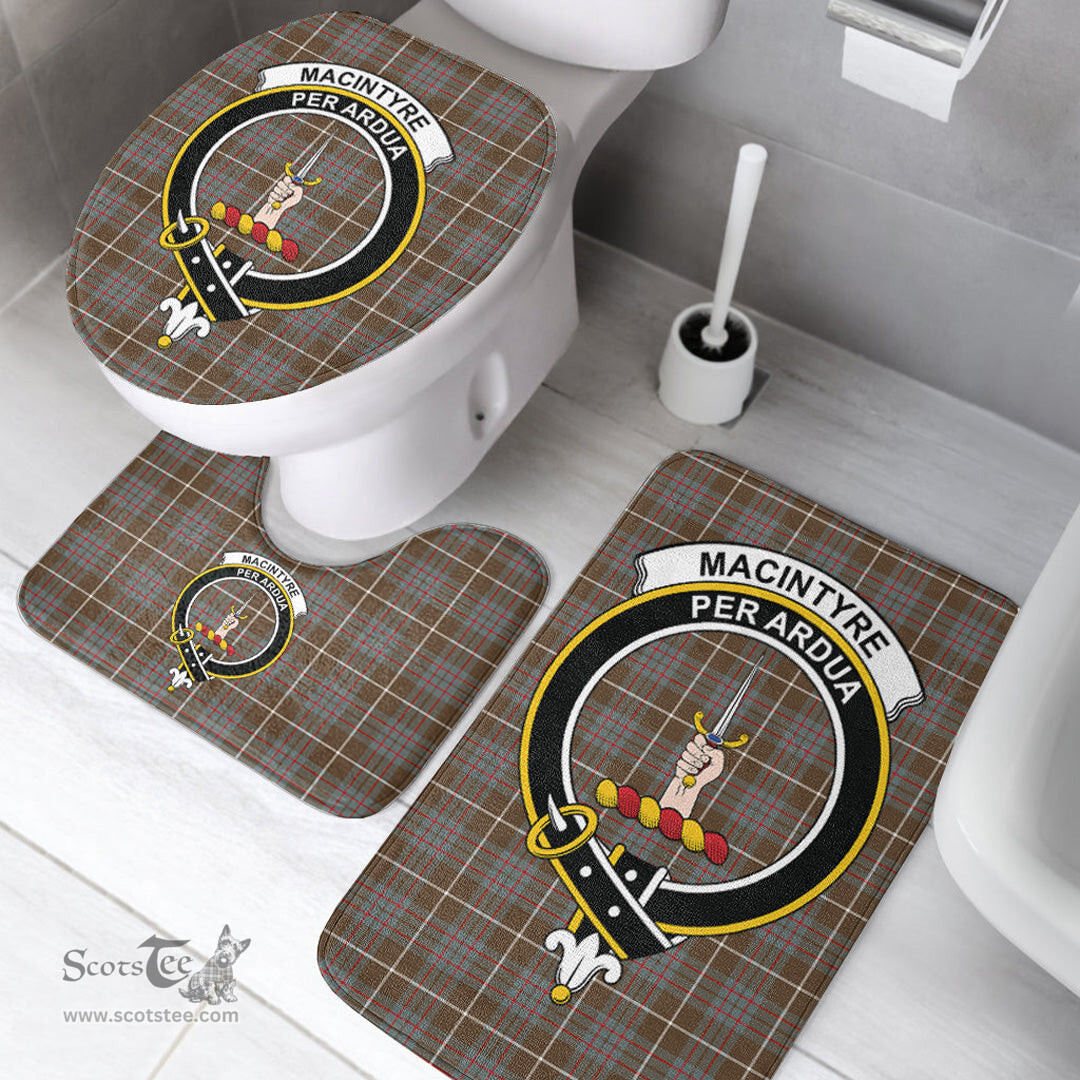 Scottish MacIntyre Hunting Weathered Clan Crest Tartan Bath Rug Set Plaid Bathroom Set