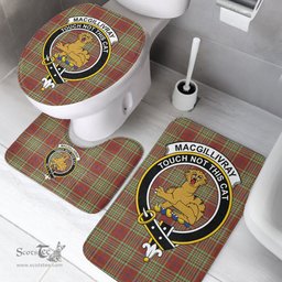 Scottish MacGillivray Hunting Ancient Clan Crest Tartan Bath Rug Set Plaid Bathroom Set