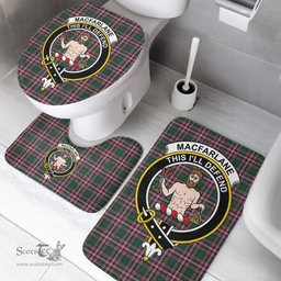Scottish MacFarlane Hunting Modern Clan Crest Tartan Bath Rug Set Plaid Bathroom Set