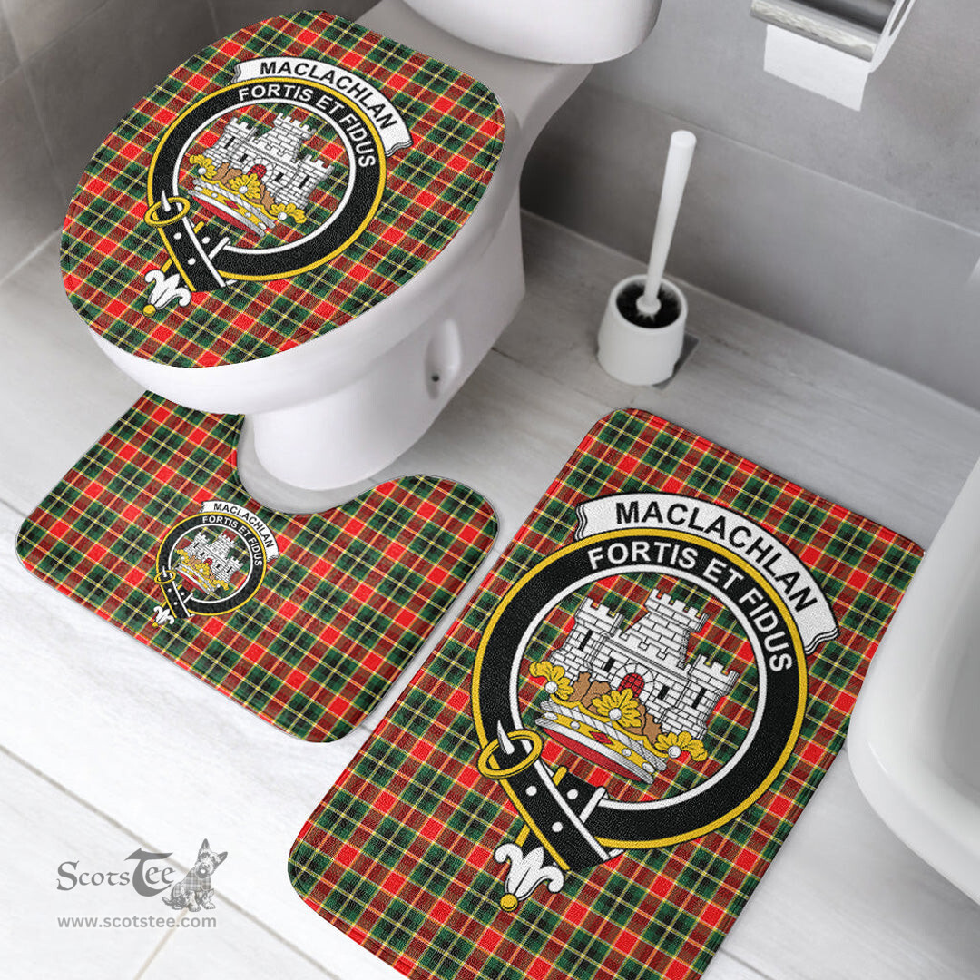 Scottish MacLachlan Hunting Modern Clan Crest Tartan Bath Rug Set Plaid Bathroom Set