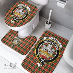 Scottish MacLachlan Hunting Modern Clan Crest Tartan Bath Rug Set Plaid Bathroom Set