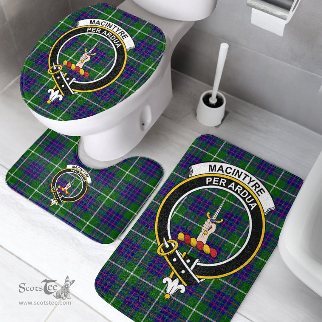 Scottish MacIntyre Hunting Modern Clan Crest Tartan Bath Rug Set Plaid Bathroom Set