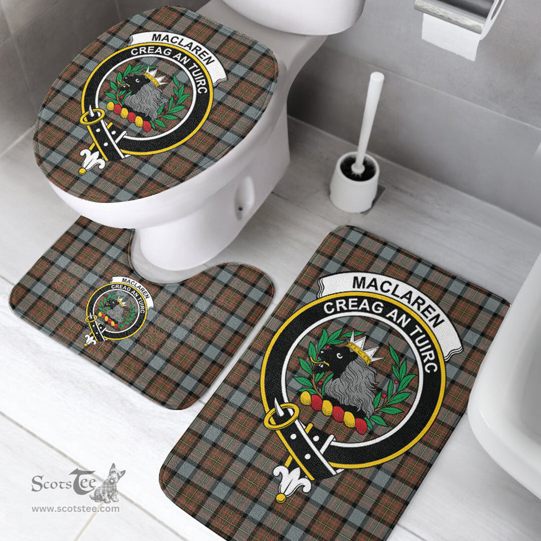 Scottish MacLaren Weathered Clan Crest Tartan Bath Rug Set Plaid Bathroom Set
