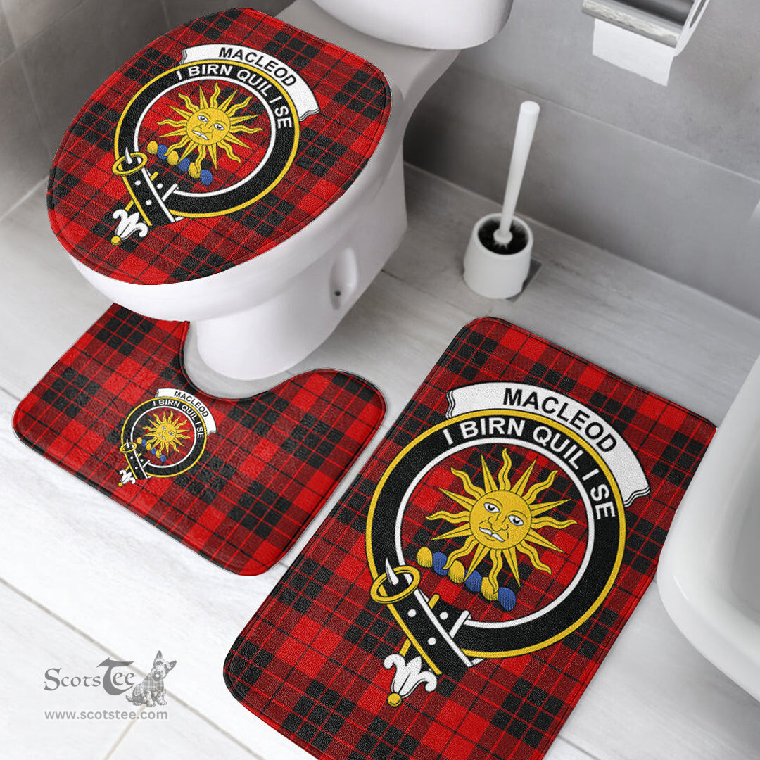 Scottish MacLeod of Raasay Clan Crest Tartan Bath Rug Set Plaid Bathroom Set