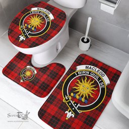 Scottish MacLeod of Raasay Clan Crest Tartan Bath Rug Set Plaid Bathroom Set