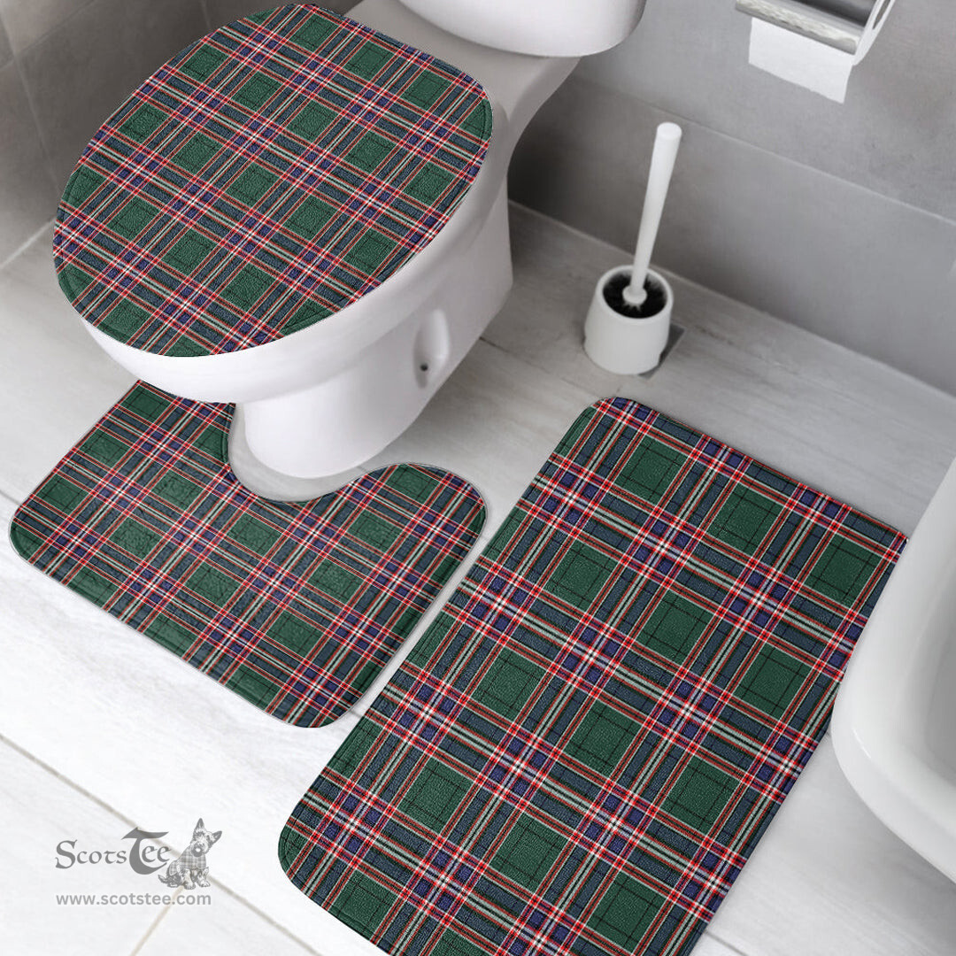 Scottish MacFarlane Hunting Modern Clan Tartan Bath Rug Set Plaid Bathroom Set