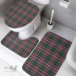 Scottish MacFarlane Hunting Modern Clan Tartan Bath Rug Set Plaid Bathroom Set