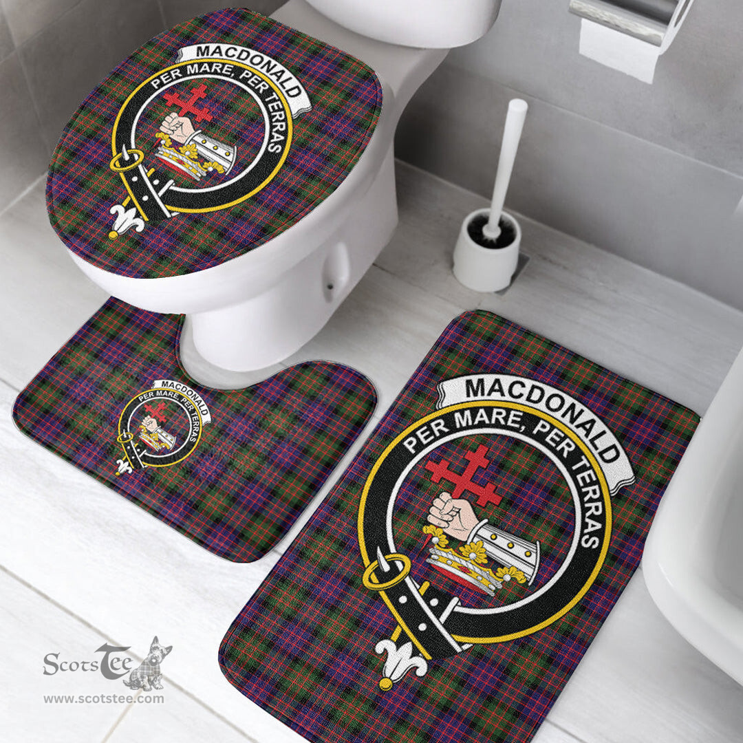 Scottish MacDonald Modern Clan Crest Tartan Bath Rug Set Plaid Bathroom Set