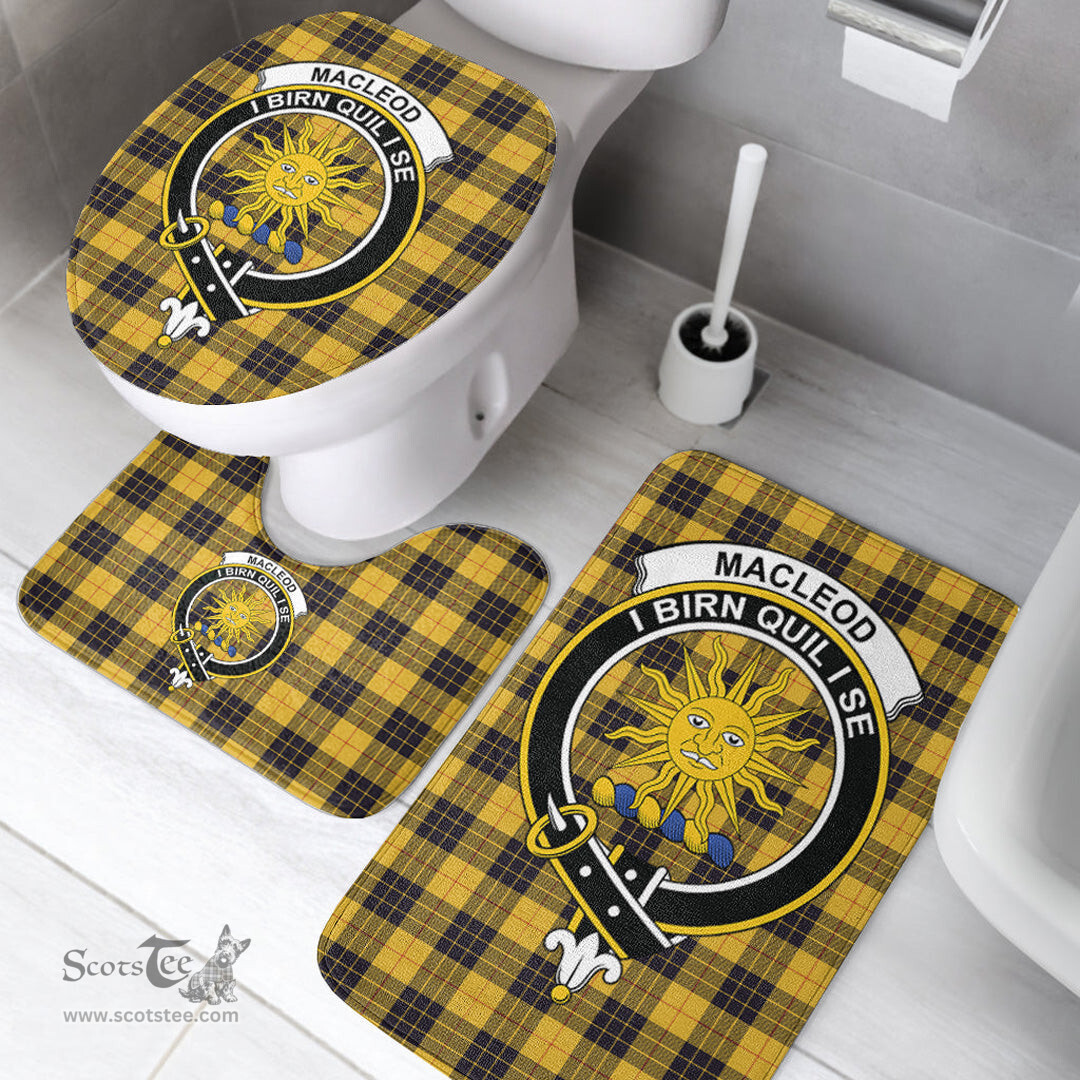 Scottish MacLeod of Lewis Ancient Clan Crest Tartan Bath Rug Set Plaid Bathroom Set