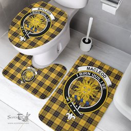 Scottish MacLeod of Lewis Ancient Clan Crest Tartan Bath Rug Set Plaid Bathroom Set