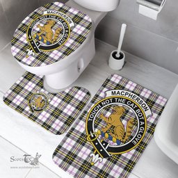 Scottish MacPherson Dress Modern Clan Crest Tartan Bath Rug Set Plaid Bathroom Set