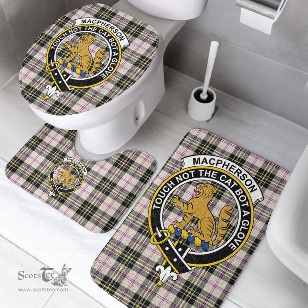 Scottish MacPherson Dress Ancient Clan Crest Tartan Bath Rug Set Plaid Bathroom Set