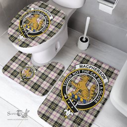 Scottish MacPherson Dress Ancient Clan Crest Tartan Bath Rug Set Plaid Bathroom Set