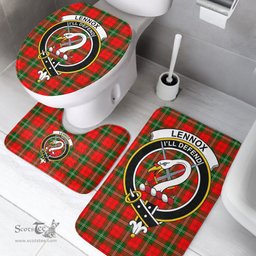 Scottish Lennox Modern Clan Crest Tartan Bath Rug Set Plaid Bathroom Set