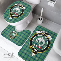 Scottish Kennedy Ancient Clan Crest Tartan Bath Rug Set Plaid Bathroom Set