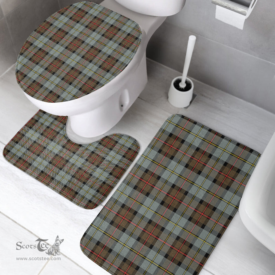 Scottish MacLeod of Harris Weathered Clan Tartan Bath Rug Set Plaid Bathroom Set