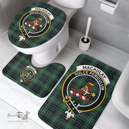 Scottish MacAulay Hunting Ancient Clan Crest Tartan Bath Rug Set Plaid Bathroom Set