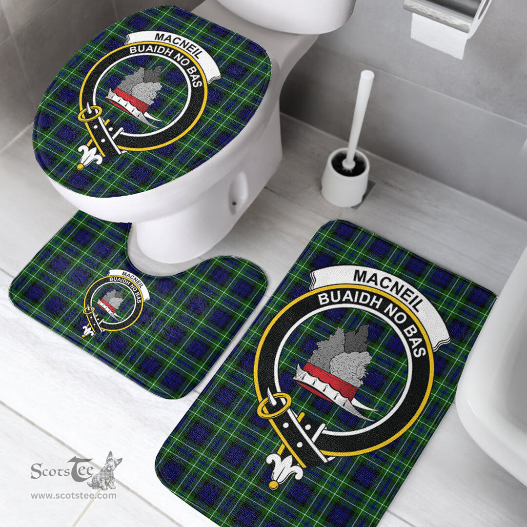 Scottish MacNeil of Colonsay Modern Clan Crest Tartan Bath Rug Set Plaid Bathroom Set