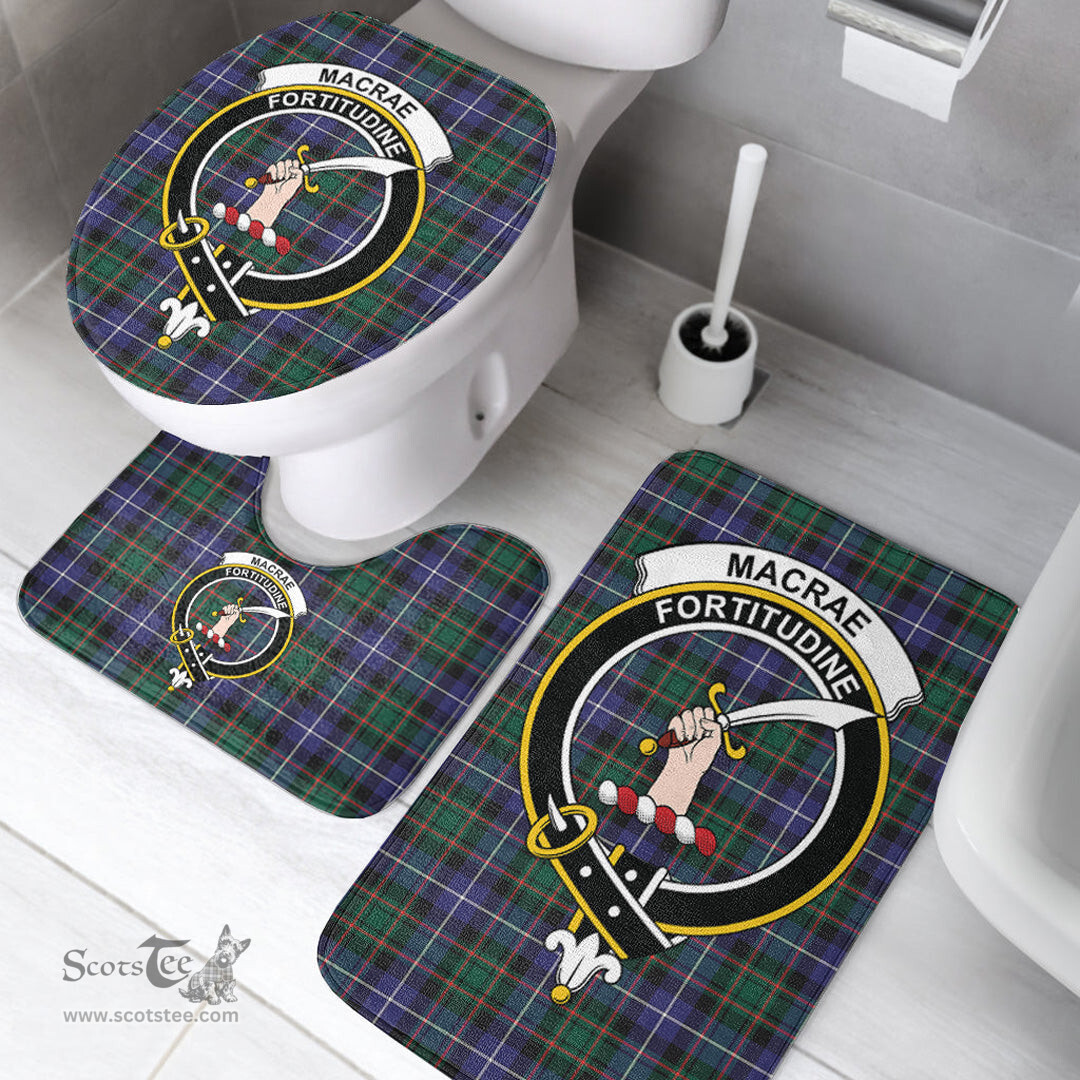 Scottish MacRae Hunting Modern Clan Crest Tartan Bath Rug Set Plaid Bathroom Set
