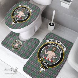 Scottish MacFarlane Hunting Ancient Clan Crest Tartan Bath Rug Set Plaid Bathroom Set