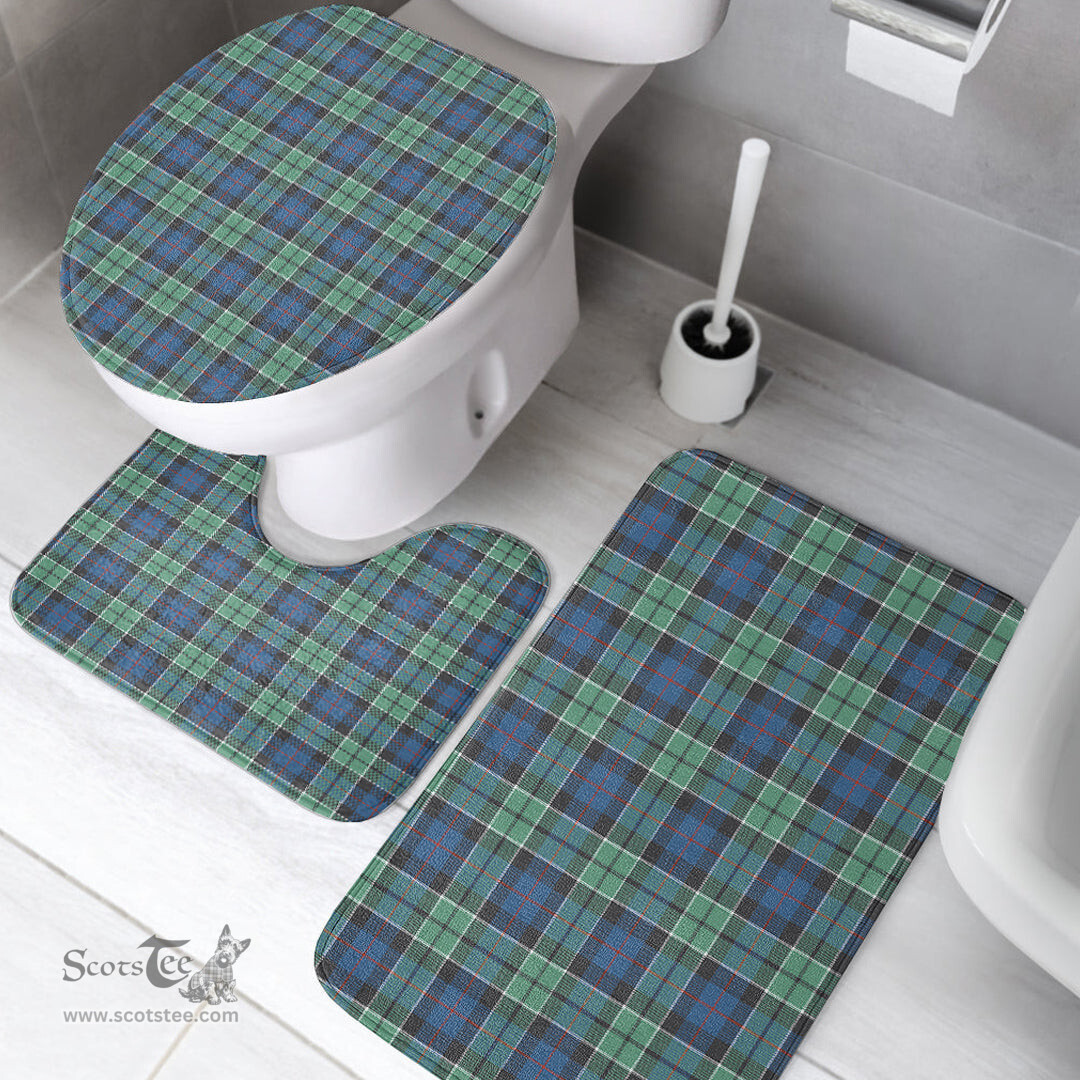 Scottish Leslie Hunting Ancient Clan Tartan Bath Rug Set Plaid Bathroom Set