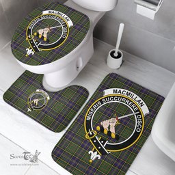 Scottish MacMillan Hunting Modern Clan Crest Tartan Bath Rug Set Plaid Bathroom Set