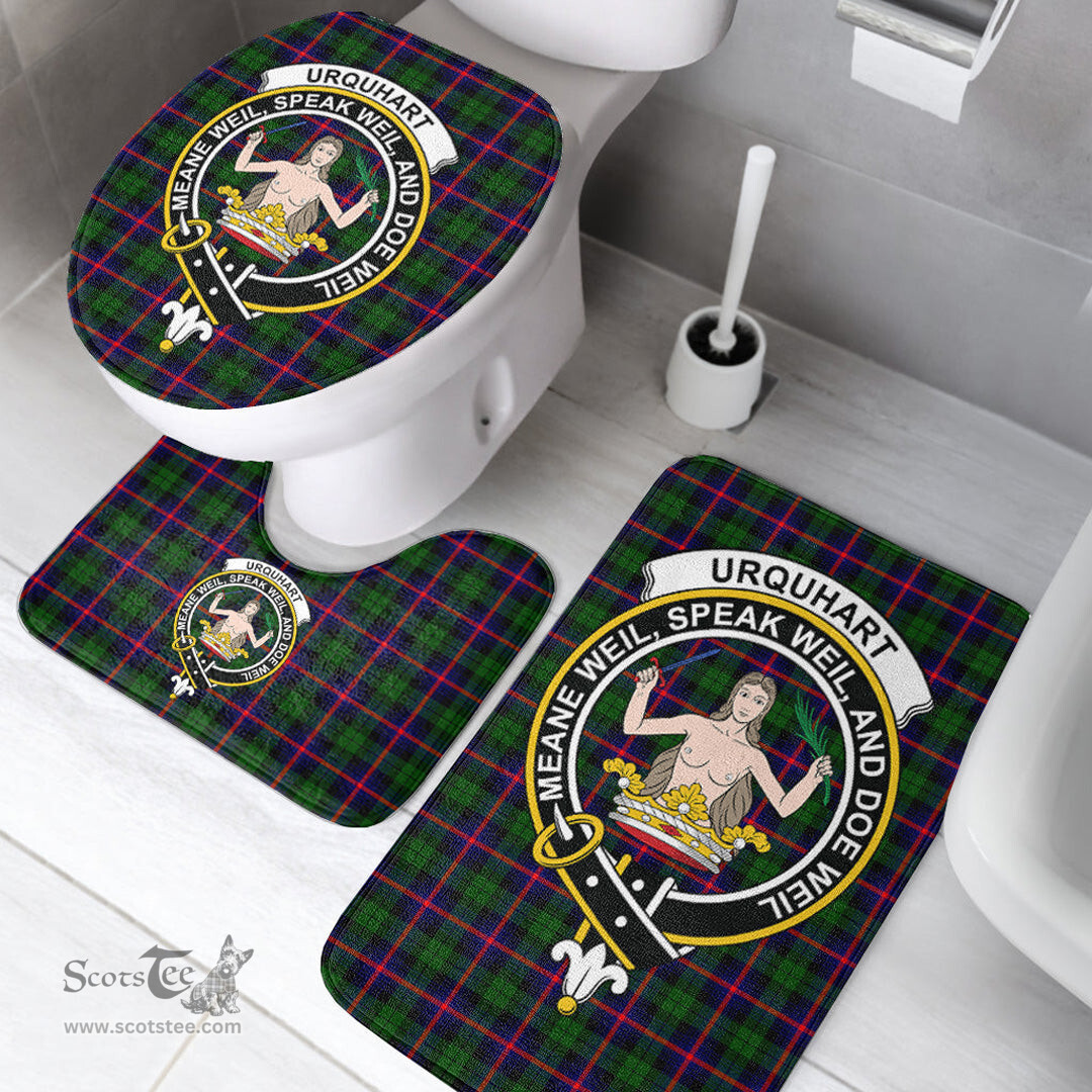 Scottish Urquhart Modern Clan Crest Tartan Bath Rug Set Plaid Bathroom Set