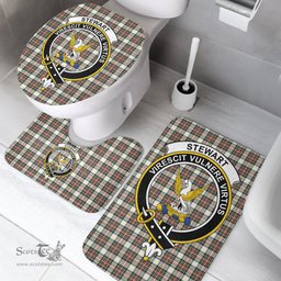 Scottish Stewart Dress Ancient Clan Crest Tartan Bath Rug Set Plaid Bathroom Set