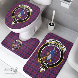 Scottish Montgomery Modern Clan Crest Tartan Bath Rug Set Plaid Bathroom Set