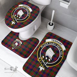 Scottish Tennant Clan Crest Tartan Bath Rug Set Plaid Bathroom Set