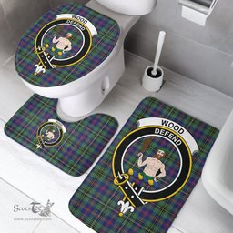 Scottish Wood Modern Clan Crest Tartan Bath Rug Set Plaid Bathroom Set