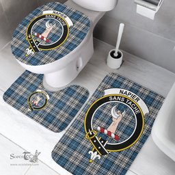 Scottish Napier Modern Clan Crest Tartan Bath Rug Set Plaid Bathroom Set