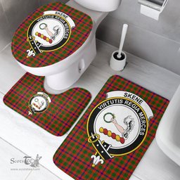 Scottish Skene Modern Clan Crest Tartan Bath Rug Set Plaid Bathroom Set