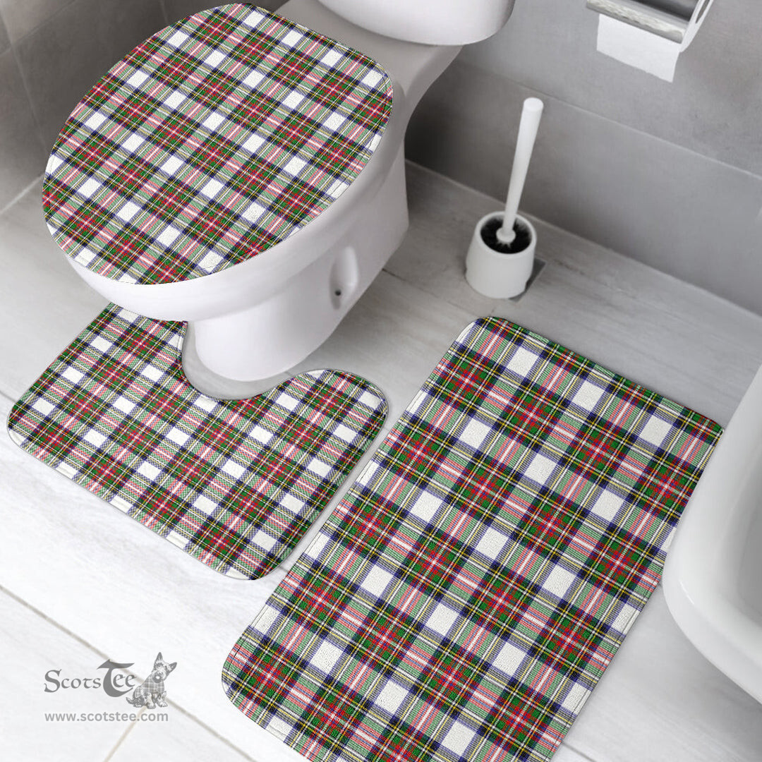 Scottish Stewart Dress Modern Clan Tartan Bath Rug Set Plaid Bathroom Set