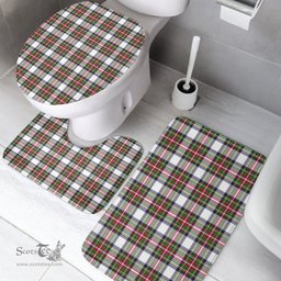 Scottish Stewart Dress Modern Clan Tartan Bath Rug Set Plaid Bathroom Set