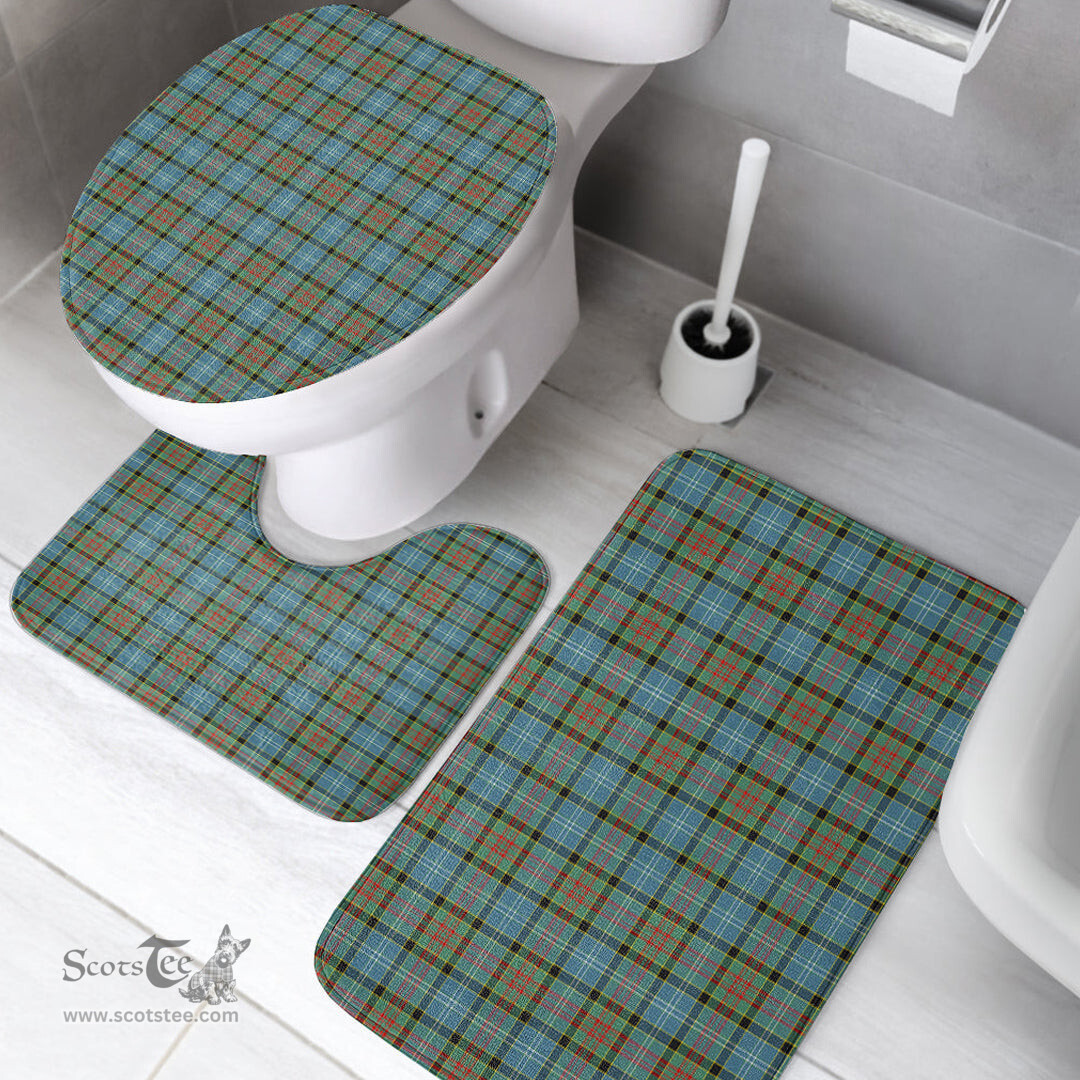 Scottish Paisley District Clan Tartan Bath Rug Set Plaid Bathroom Set