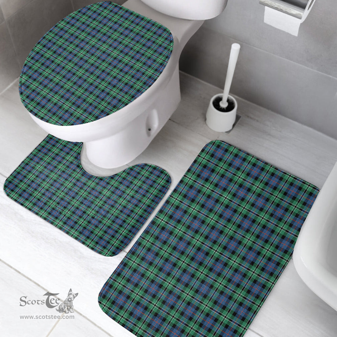 Scottish Rose Hunting Ancient Clan Tartan Bath Rug Set Plaid Bathroom Set