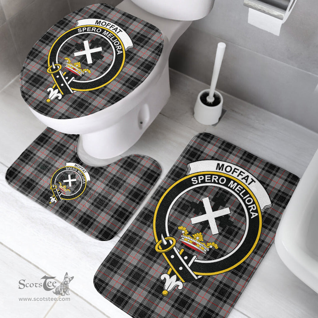Scottish Moffat Modern Clan Crest Tartan Bath Rug Set Plaid Bathroom Set