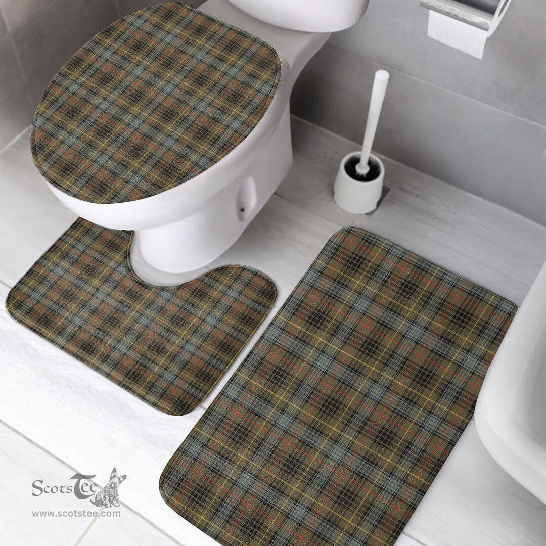 Scottish Stewart Hunting Weathered Clan Tartan Bath Rug Set Plaid Bathroom Set