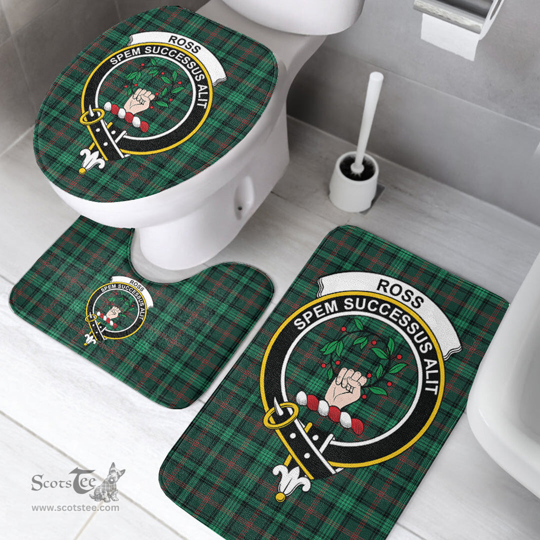 Scottish Ross Hunting Modern Clan Crest Tartan Bath Rug Set Plaid Bathroom Set