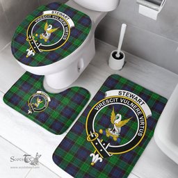 Scottish Stewart Old Modern Clan Crest Tartan Bath Rug Set Plaid Bathroom Set