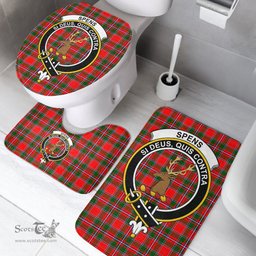 Scottish Spens Modern Clan Crest Tartan Bath Rug Set Plaid Bathroom Set