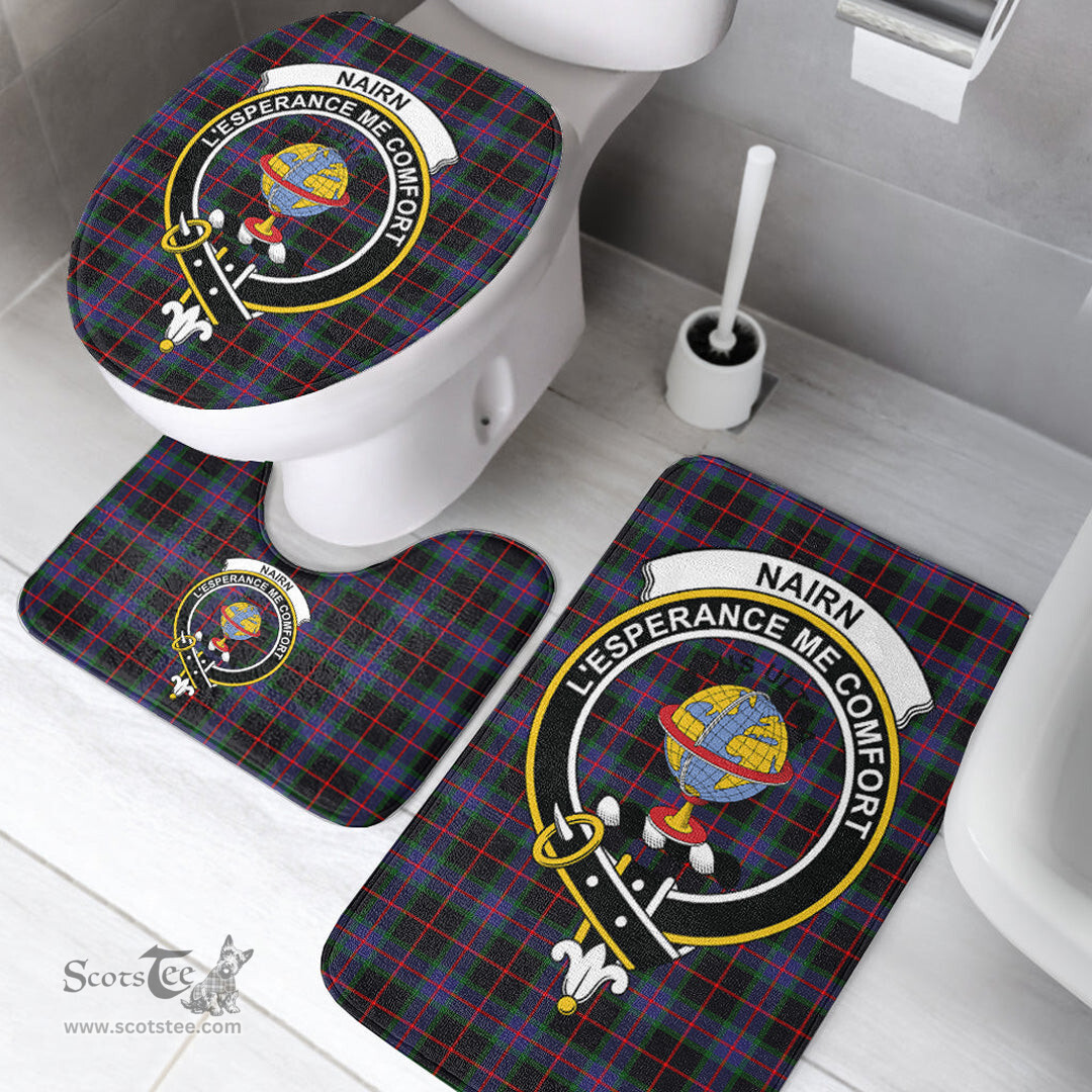 Scottish Nairn Clan Crest Tartan Bath Rug Set Plaid Bathroom Set