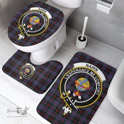 Scottish Nairn Clan Crest Tartan Bath Rug Set Plaid Bathroom Set