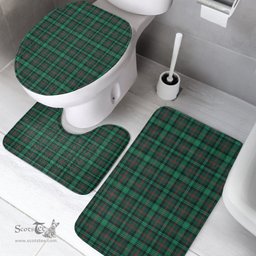 Scottish Ross Hunting Modern Clan Tartan Bath Rug Set Plaid Bathroom Set