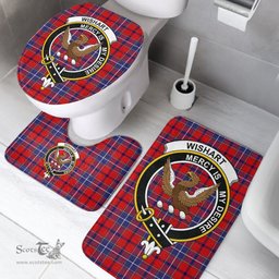 Scottish Wishart Dress Clan Crest Tartan Bath Rug Set Plaid Bathroom Set