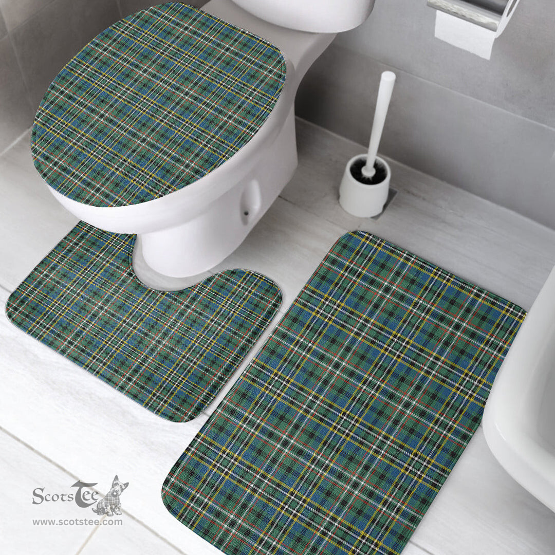 Scottish SCOTT GREEN ANCIENT Clan Tartan Bath Rug Set Plaid Bathroom Set