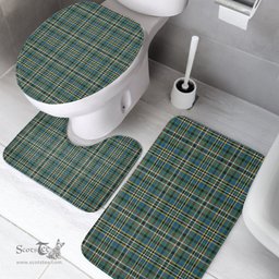 Scottish SCOTT GREEN ANCIENT Clan Tartan Bath Rug Set Plaid Bathroom Set