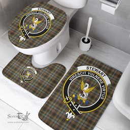 Scottish Stewart Hunting Weathered Clan Crest Tartan Bath Rug Set Plaid Bathroom Set